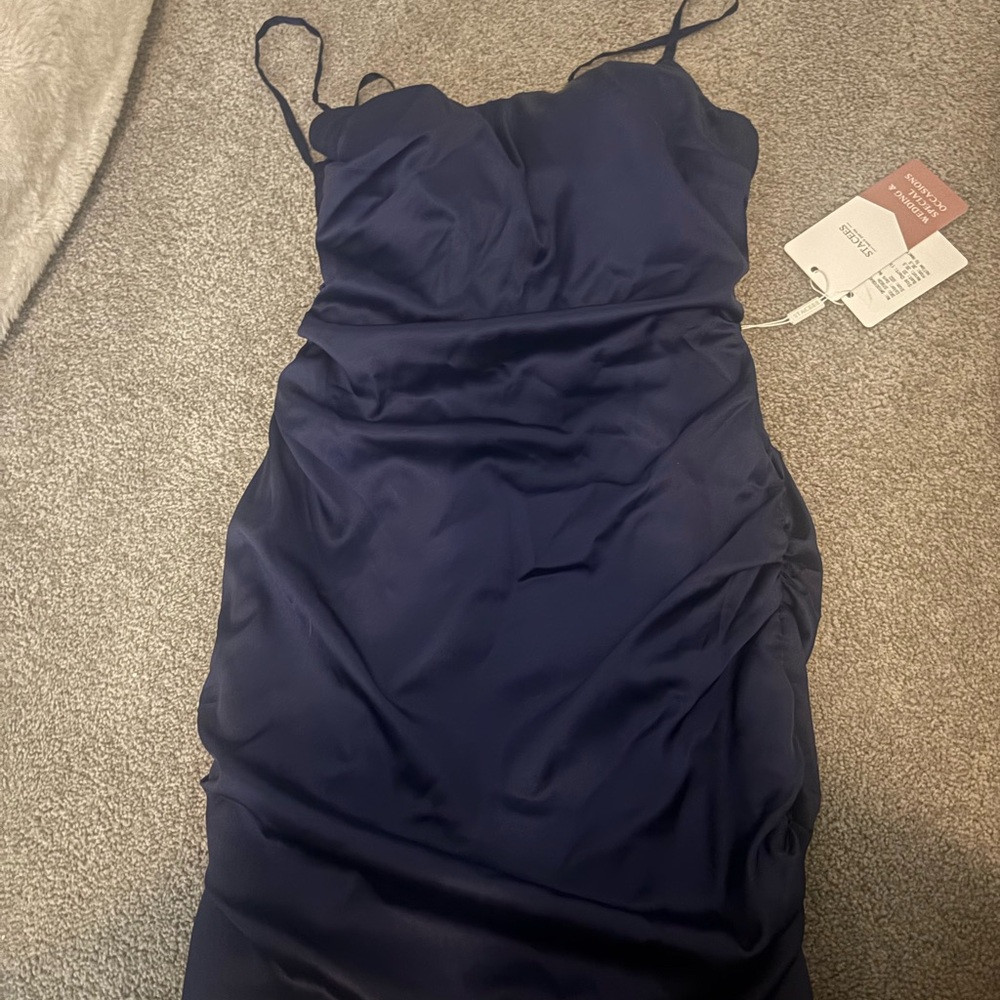 Navy Blue Mini Dress Homecoming